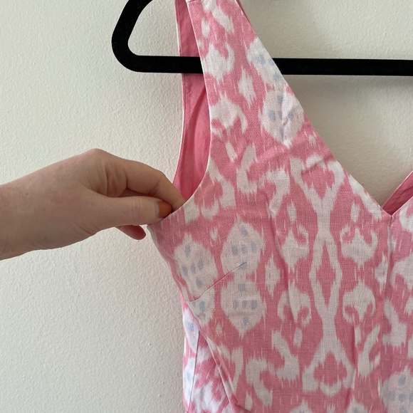 GAP 100% Linen Pink Patterned Dress with Pockets - Picture 2 of 13